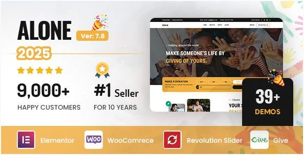 Alone v7.8 – 慈善多用途非营利 WordPress 主题