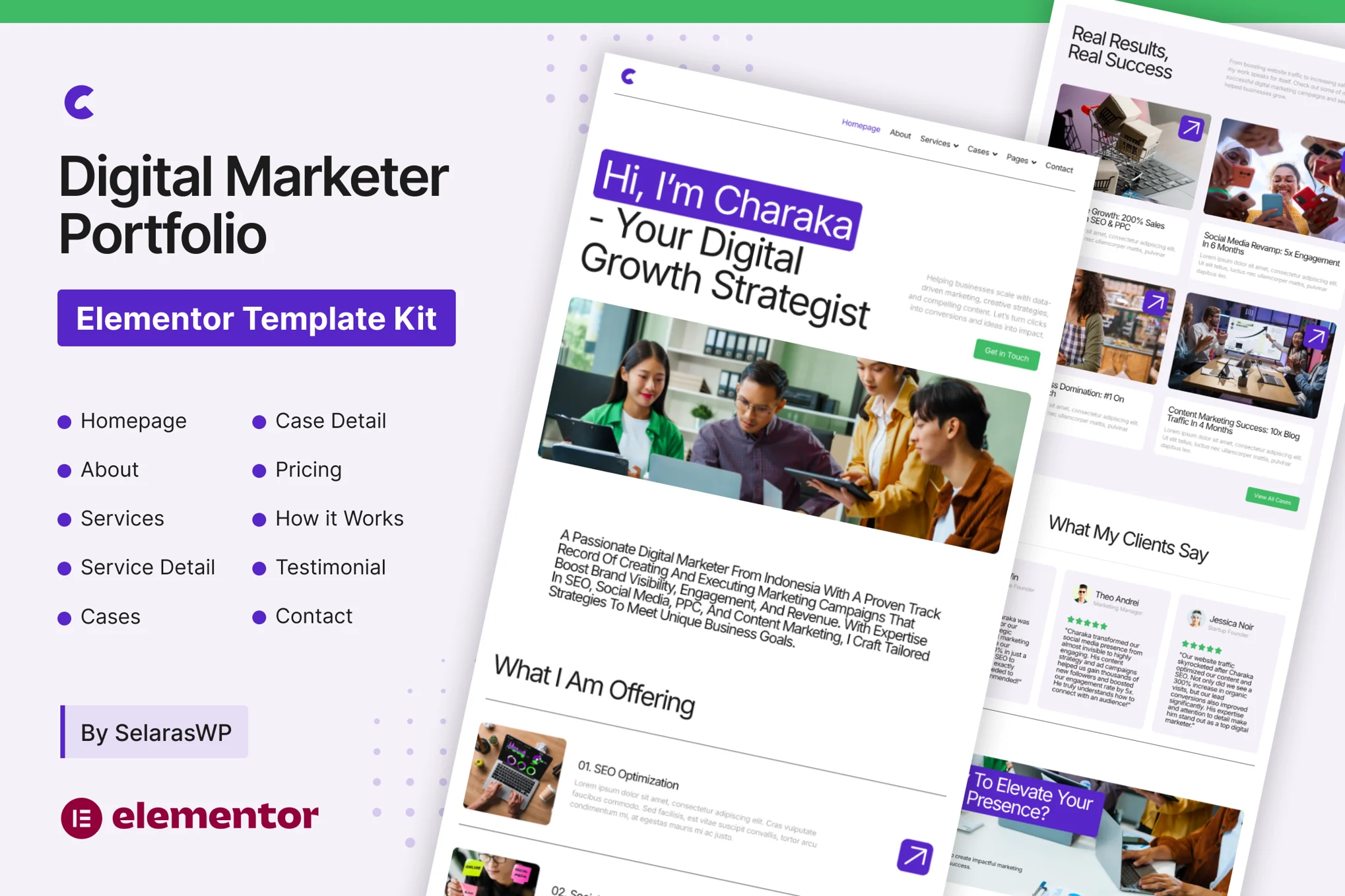 Charaka – 数字营销人员组合 Elementor Pro 模板套件