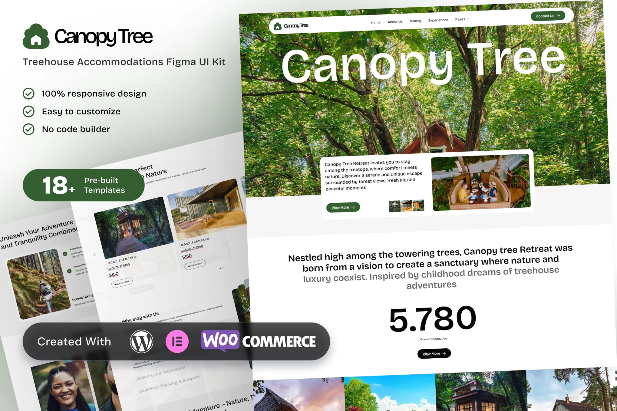 CanopyTree – Elementor 模板套件树屋住宿