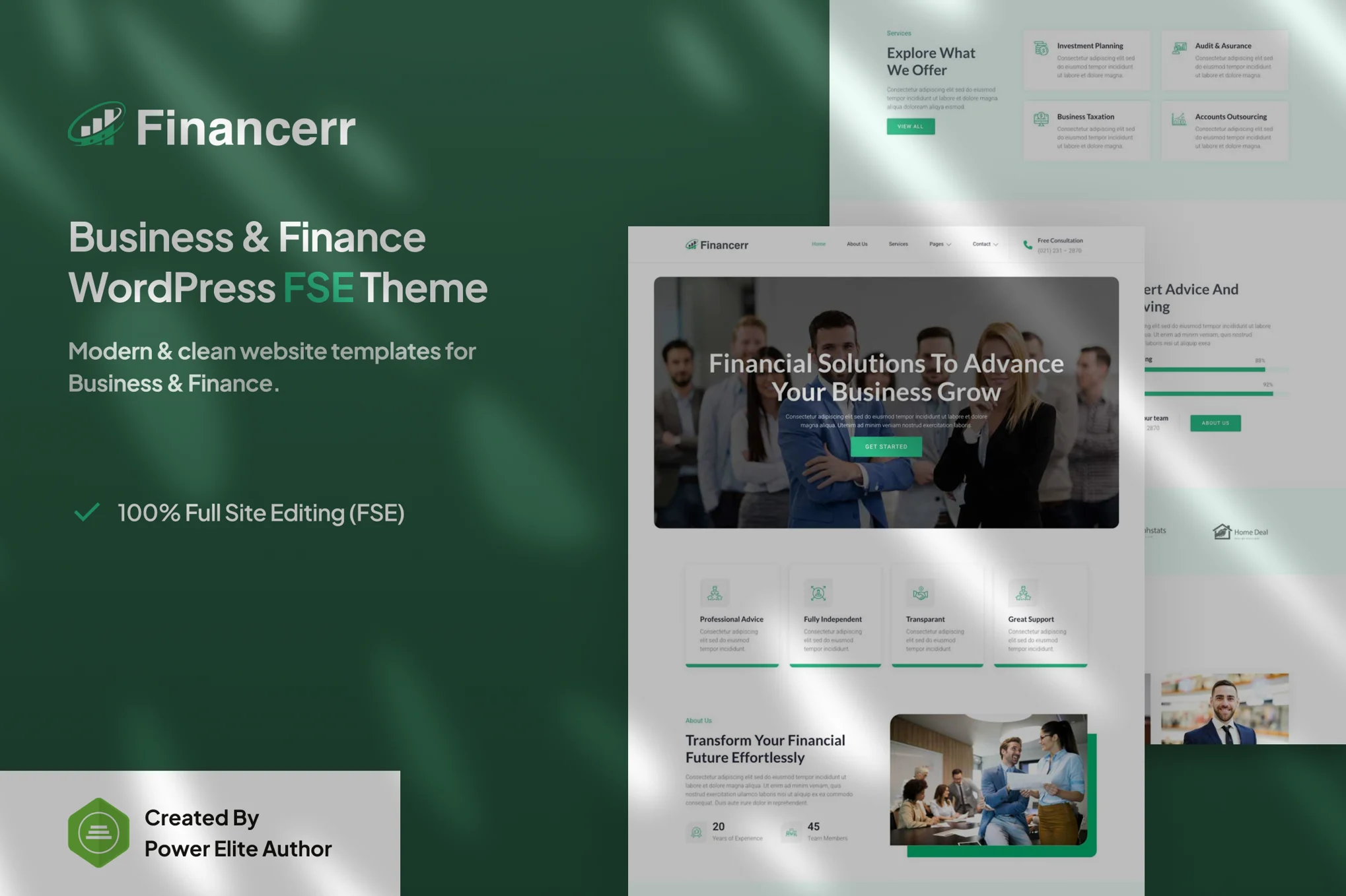 Financerr – 商业与金融 FSE WordPress 主题