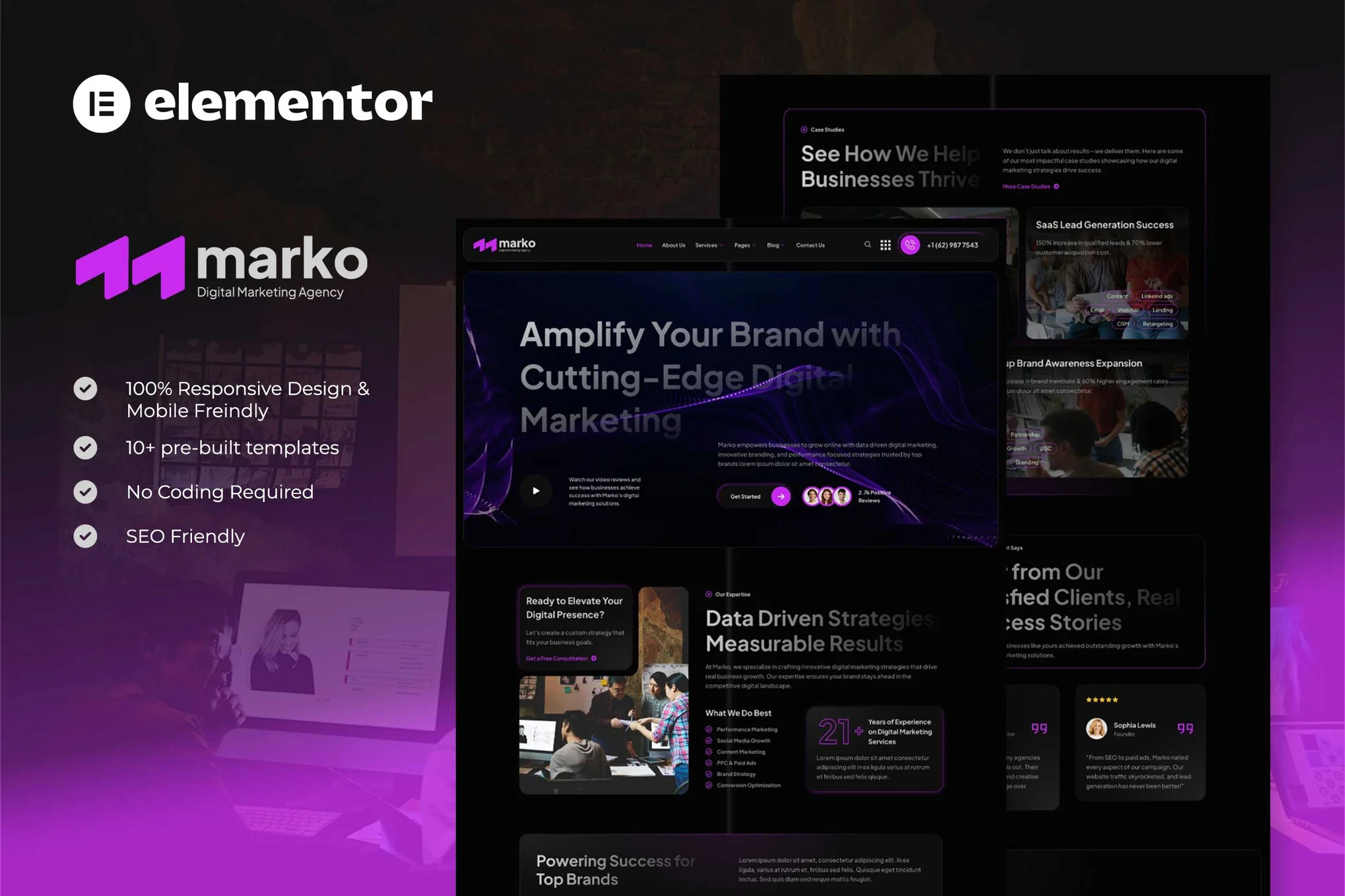Marko – 数字营销机构 Elementor 模板套件