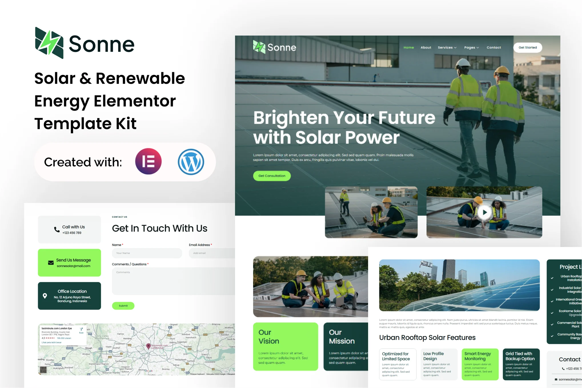 Sonne – 太阳能和可再生能源 Elementor 模板套件