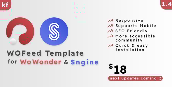 WOFeed v1.4 – WoWonder & Sngine 的终极欢迎页面主题