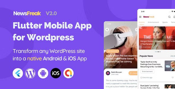 Newsfreak v2.2.3 – 适用于 WordPress 的 Flutter 移动应用