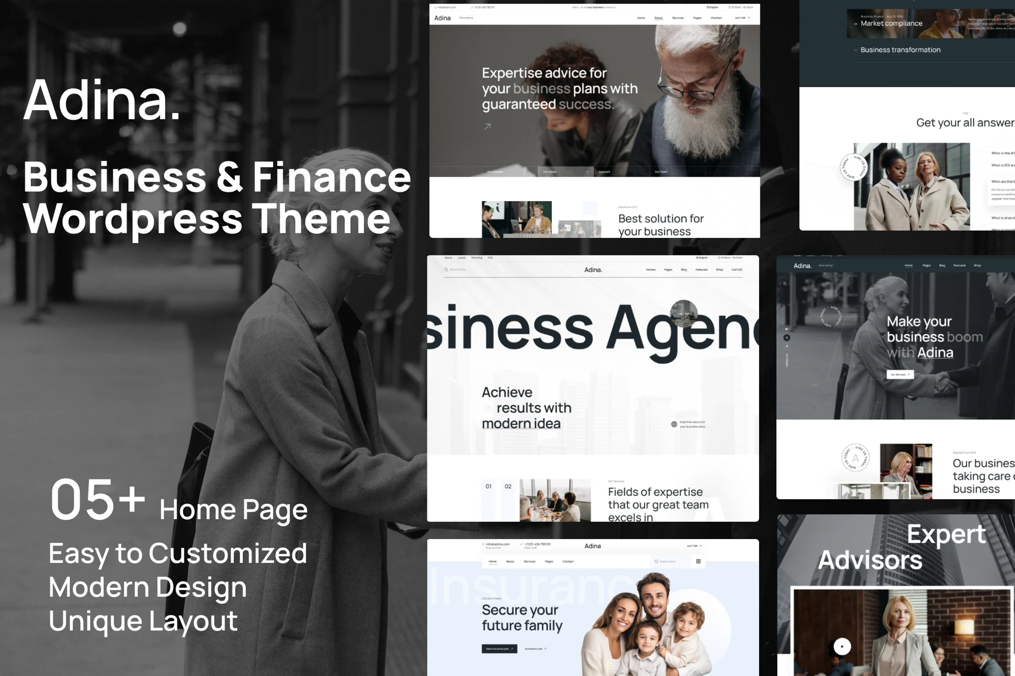 Adina – 商业和金融 WordPress 主题