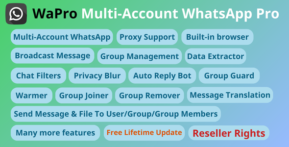 WaPro v1.8.0.0 – 多账户 WhatsApp Pro