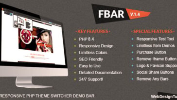 FBar v1.4 – 响应式 PHP 主题切换器演示栏