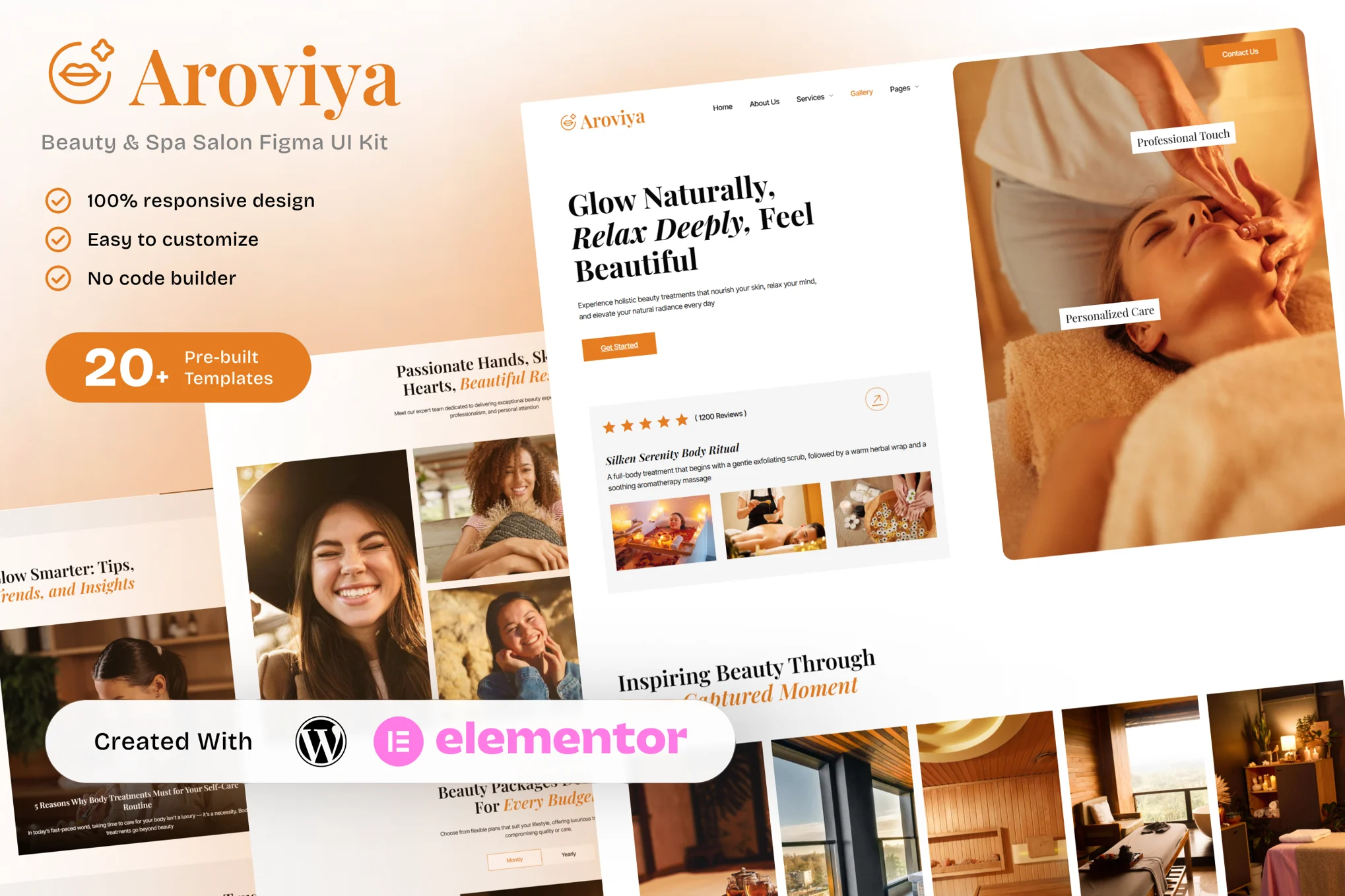 Aroviya – 美容水疗沙龙 Elementor 模板套件