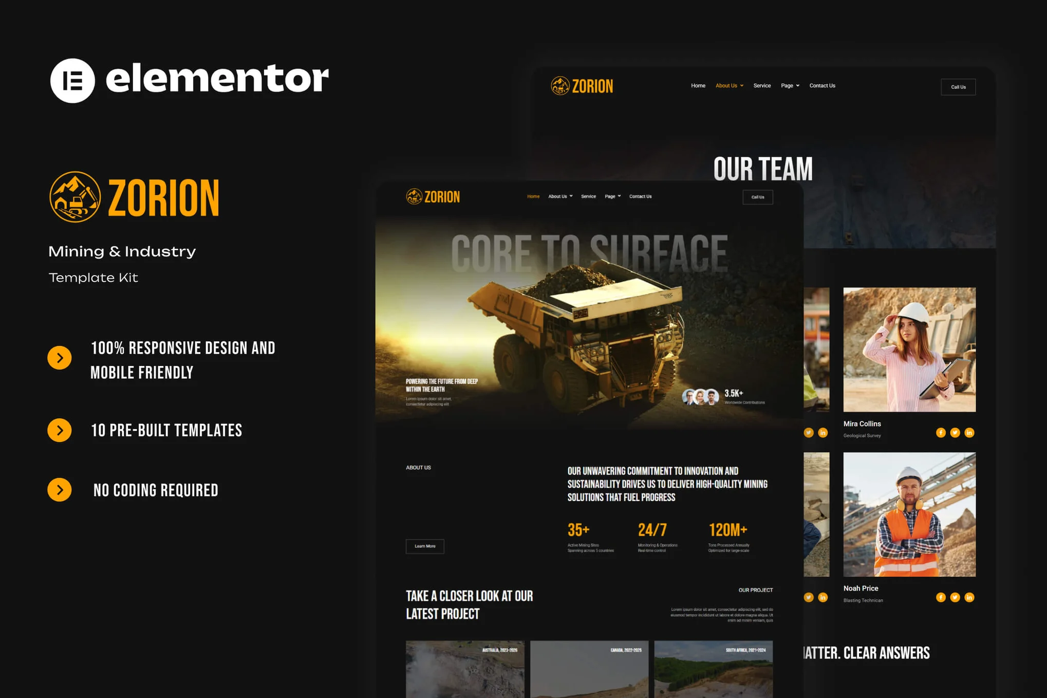 Zorion – 采矿和工业 Elementor 模板套件