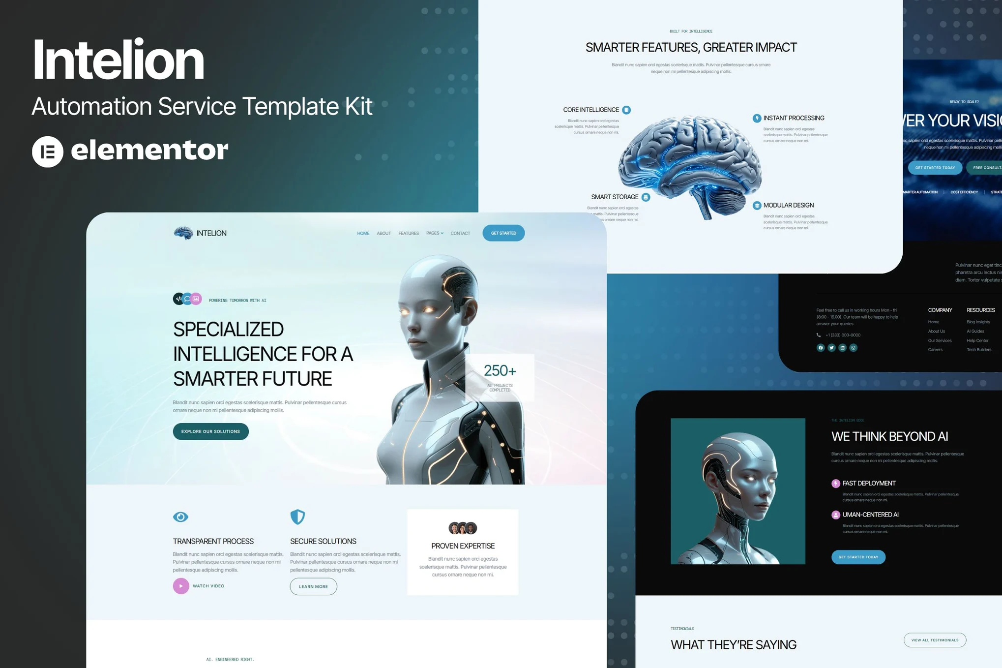 Intelion – 人工智能服务 Elementor 模板套件