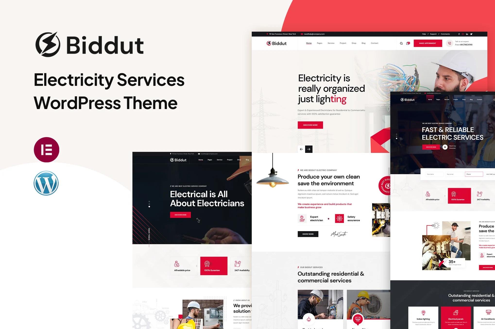 Biddut – 电力服务 WordPress 主题