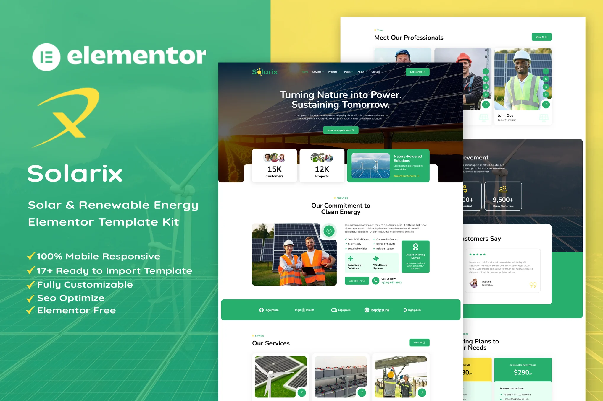 Solarix – 太阳能和可再生能源 Elementor 模板套件
