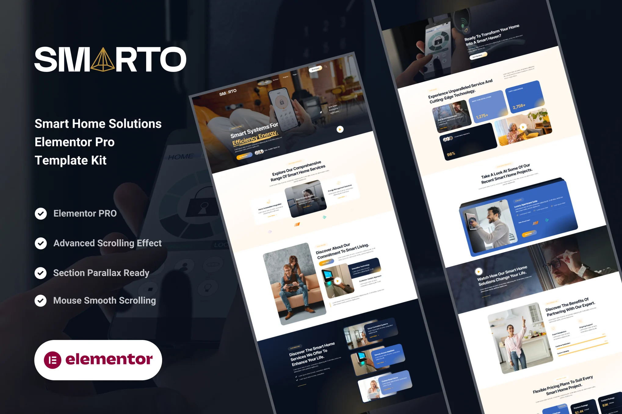 Smarto – 智能家居解决方案 Elementor Pro 模板套件