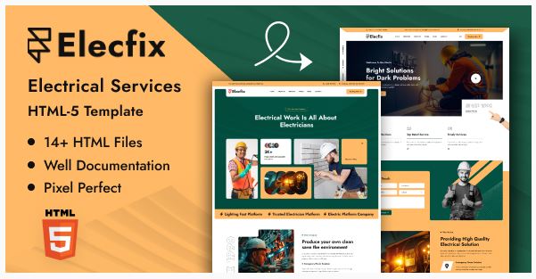 Elecfix – 电气服务html模板