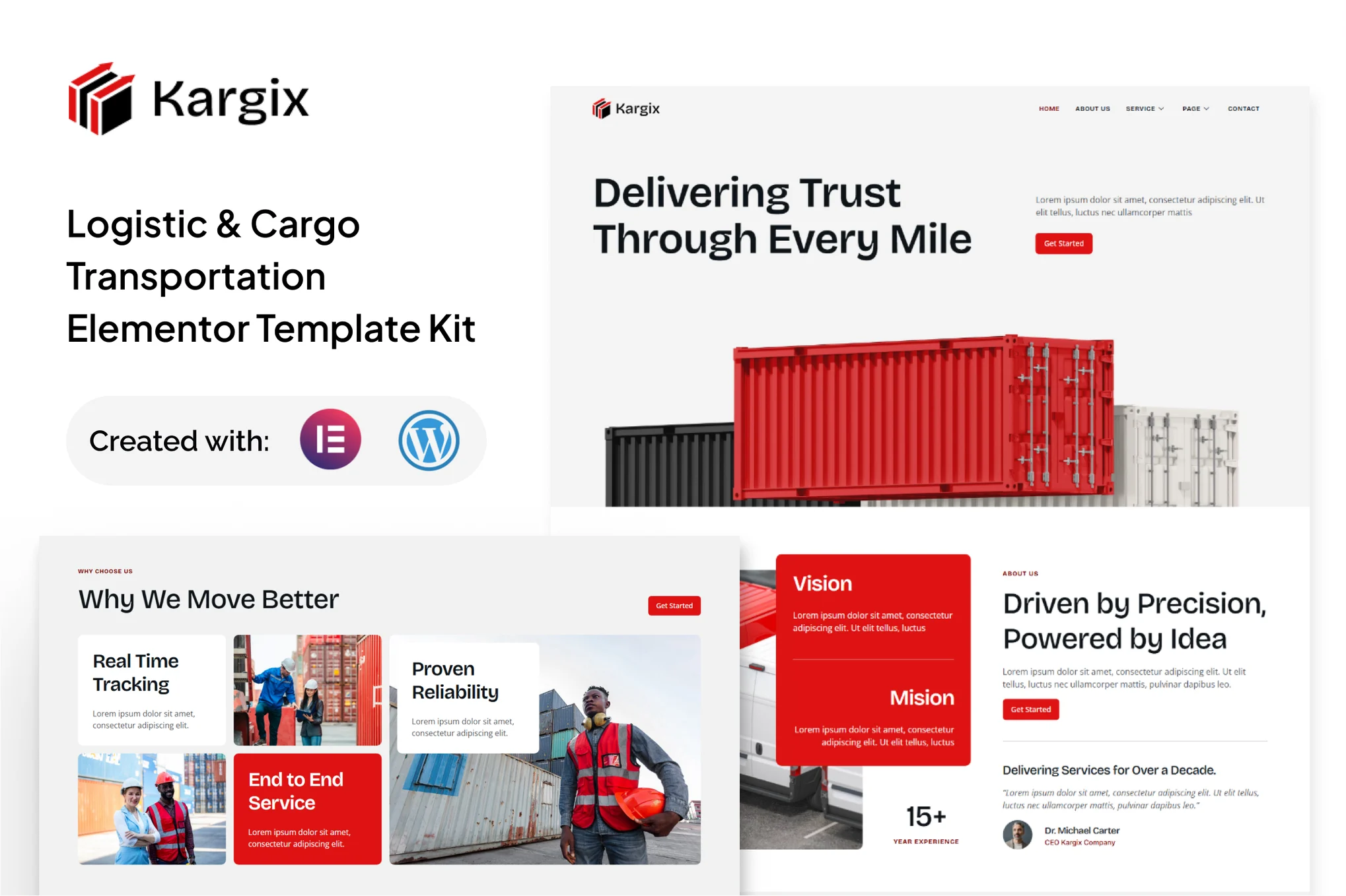 Kargix – 物流和货物运输 Elementor 模板套件
