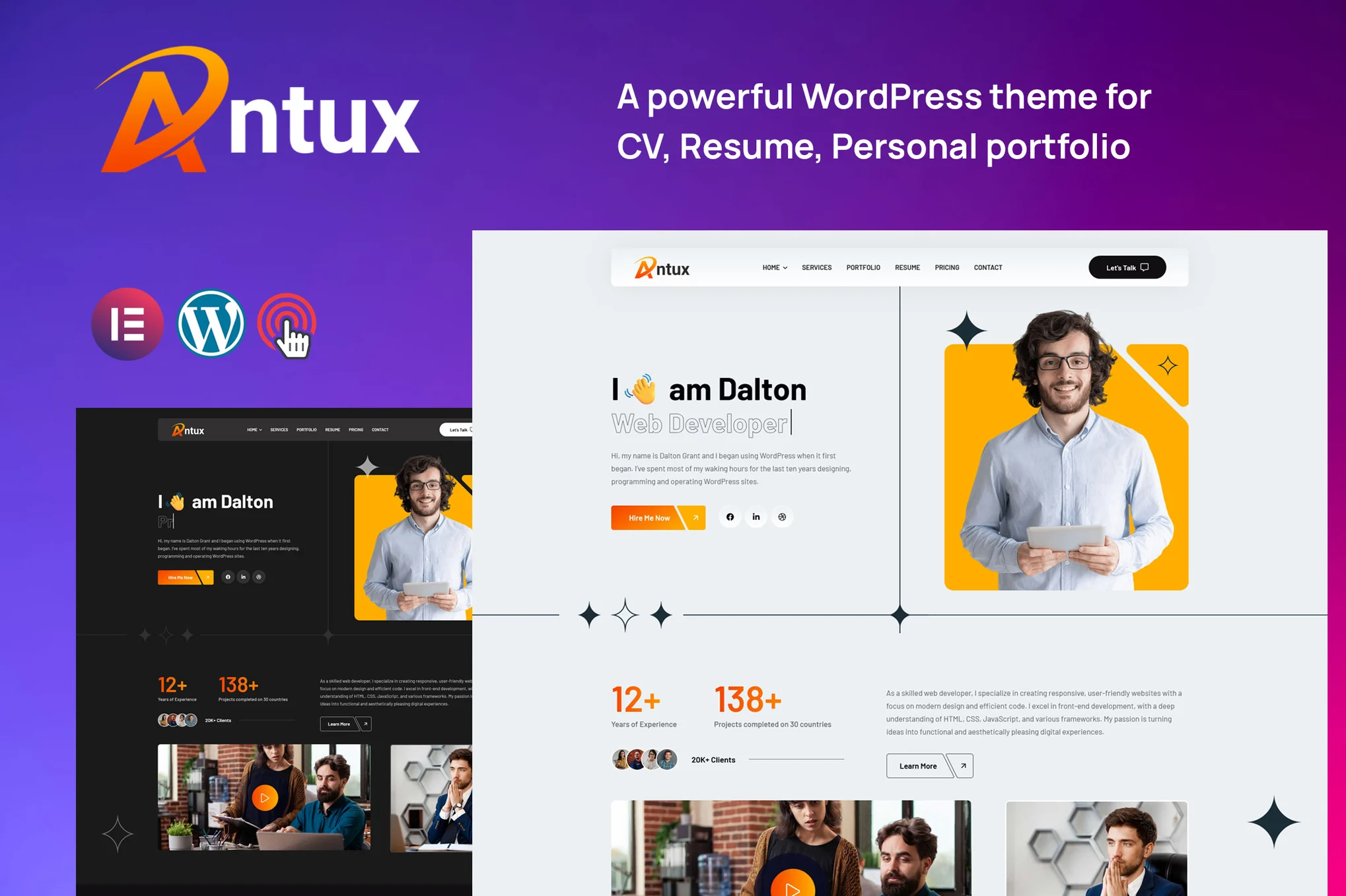 Antux – 个人作品集 WordPress 主题
