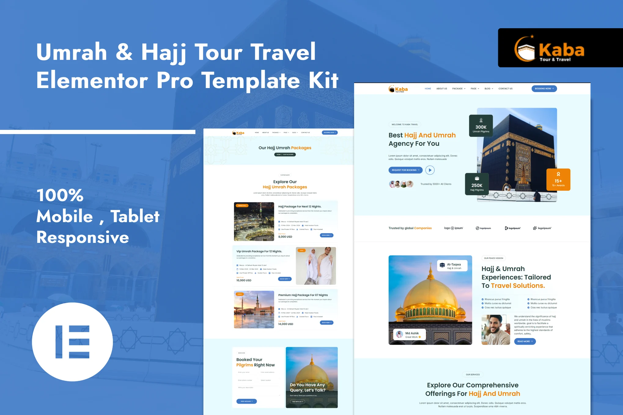 Kaba – 副朝和朝觐之旅 Travel Elementor Pro 模板套件
