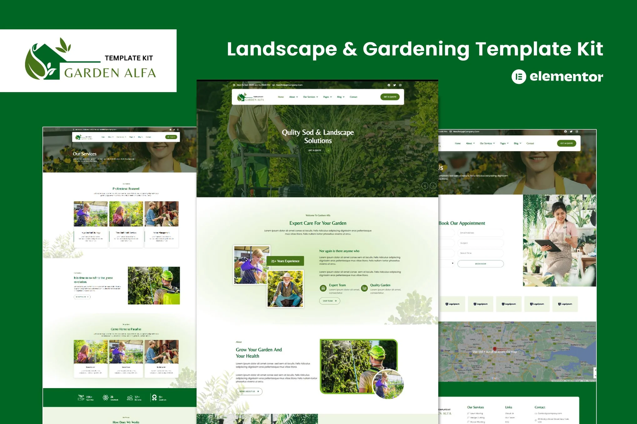 Garden Alfa – 景观和园艺 Elementor 模板套件
