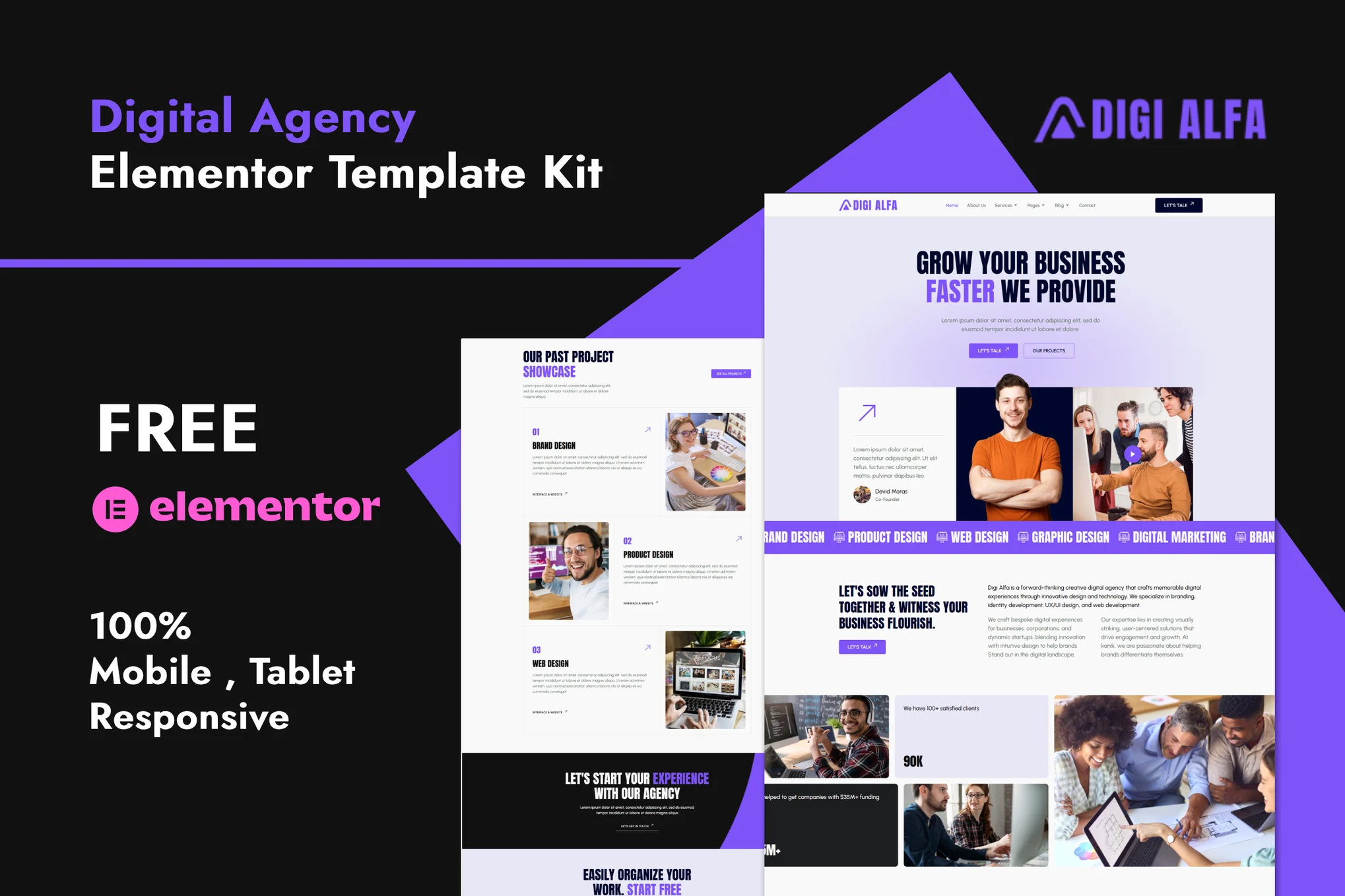 DigiAlfa – 数字代理 Elementor 模板套件