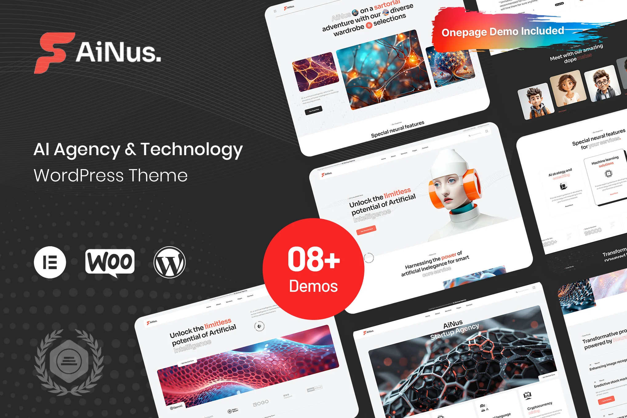 Ainus – AI 机构和技术 WordPress 主题
