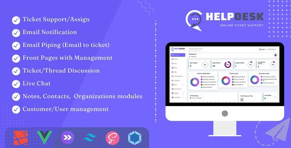 HelpDesk v4.0.7 – Laravel HelpDesk Pro，提供电子邮件到工单支持