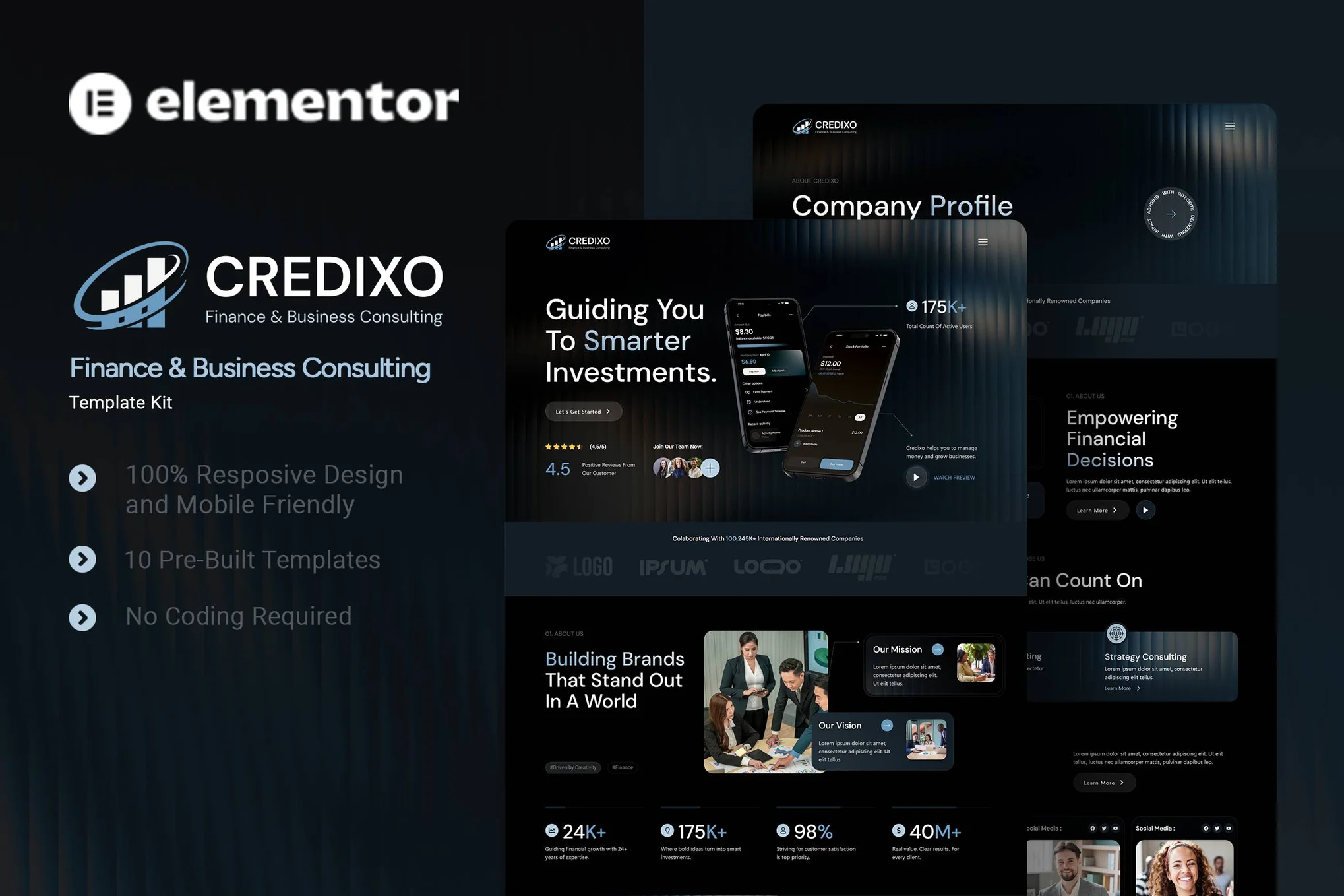 Credixo – 财务和商业咨询 Elementor 模板套件
