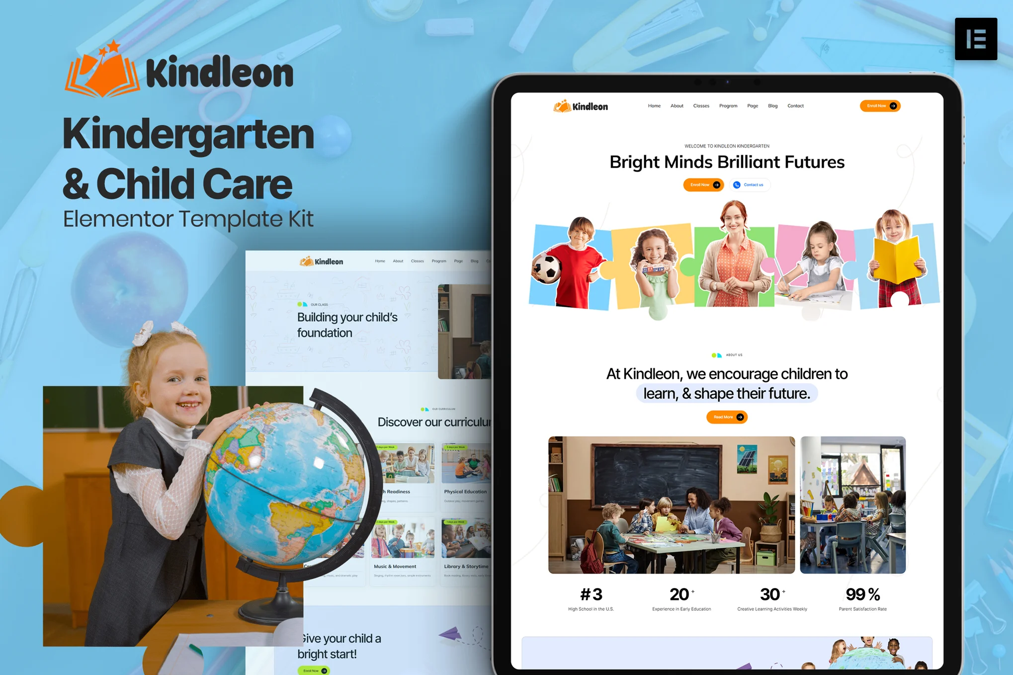 Kindleon – 幼儿园和儿童保育 Elementor 模板套件