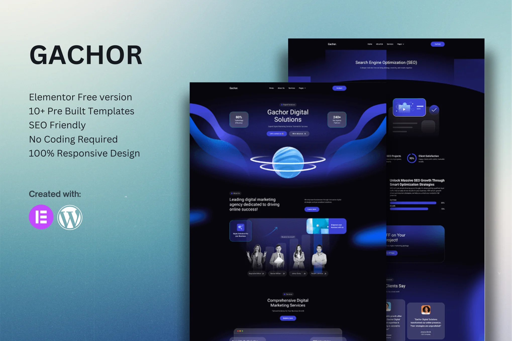 Gachor – 数字营销机构 Elementor 模板套件