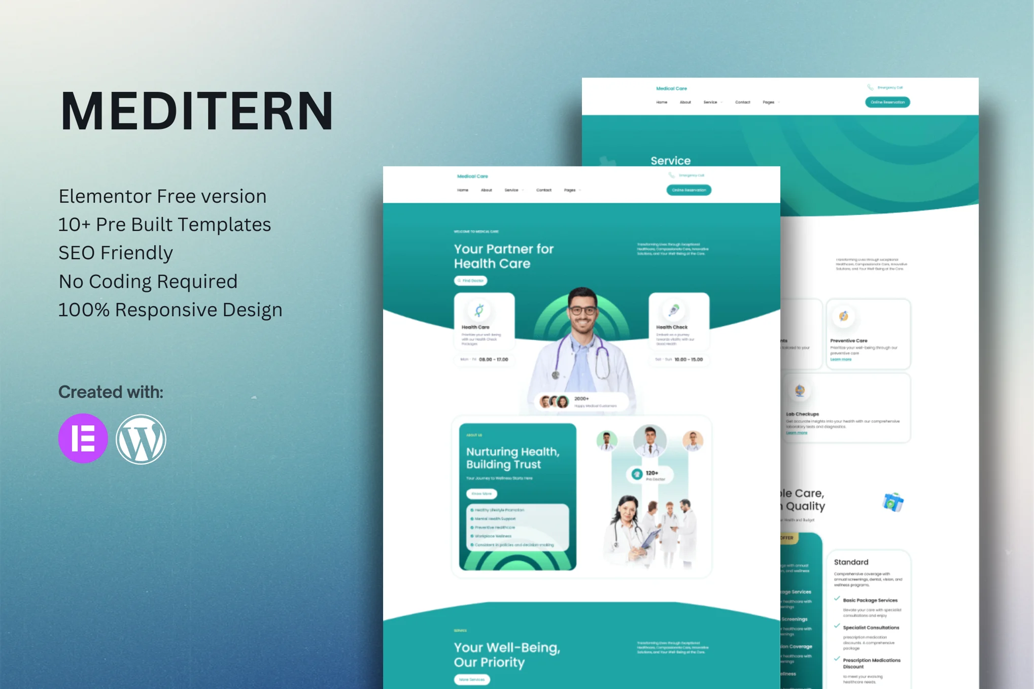 Meditern – 医疗 Elementor 模板套件