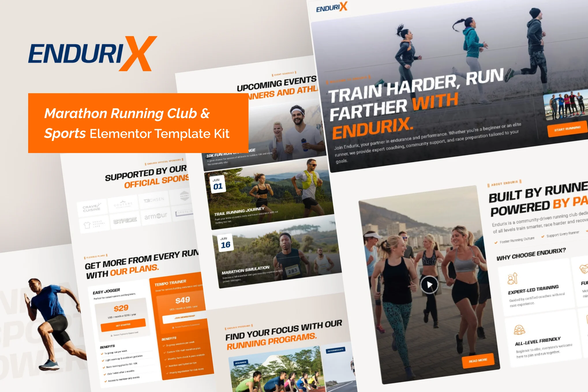 Endurix – 马拉松跑步俱乐部和体育 Elementor 模板套件