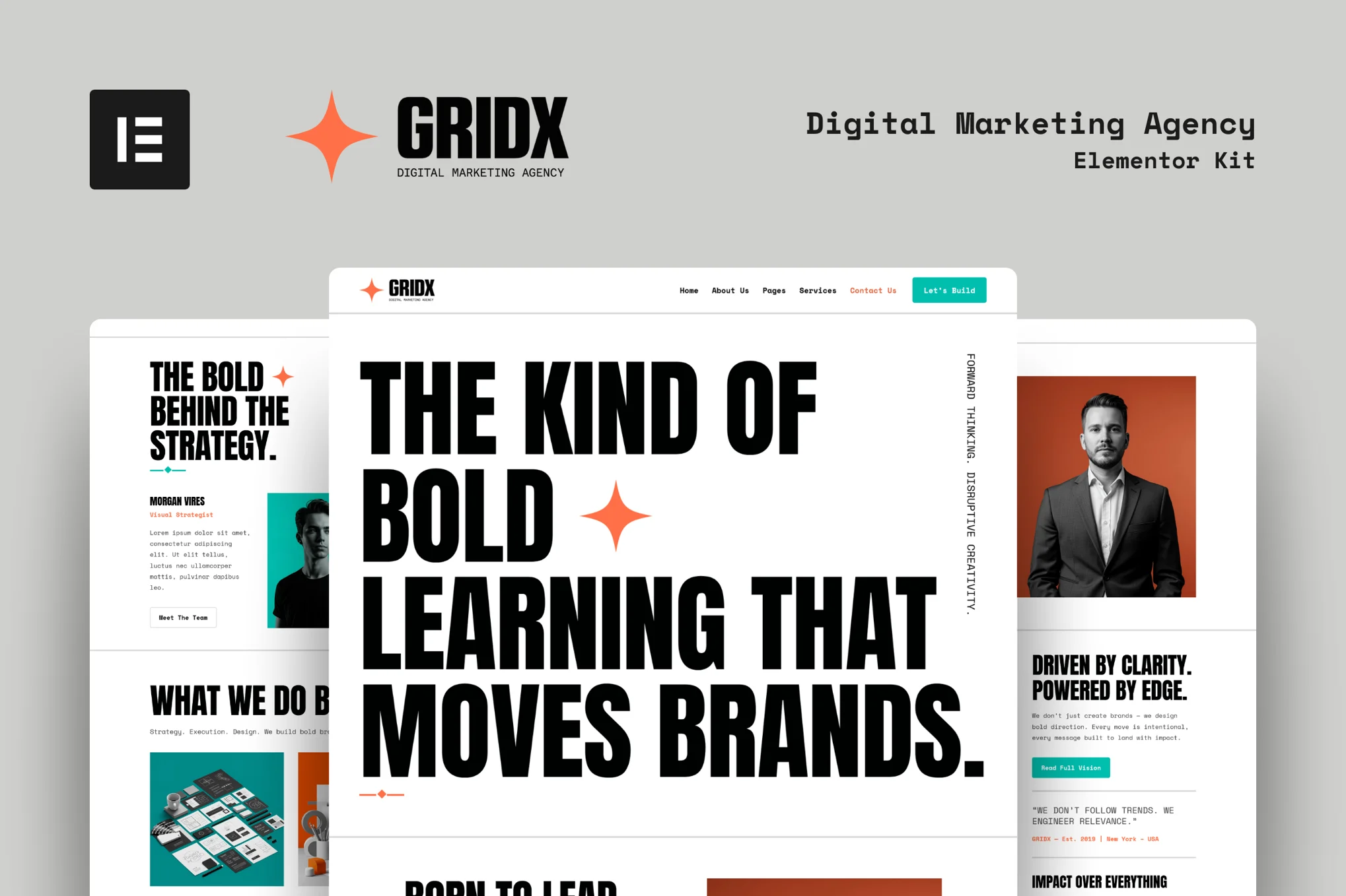 GridX – 数字营销机构 Elementor 模板套件
