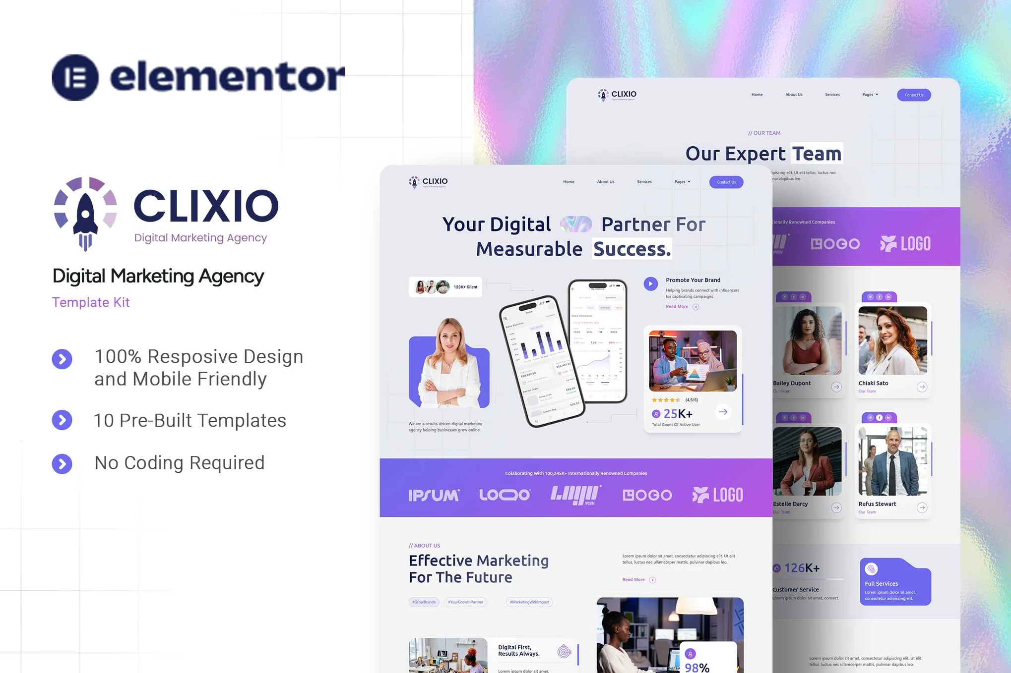 Clixio – 数字营销机构 Elementor 模板套件