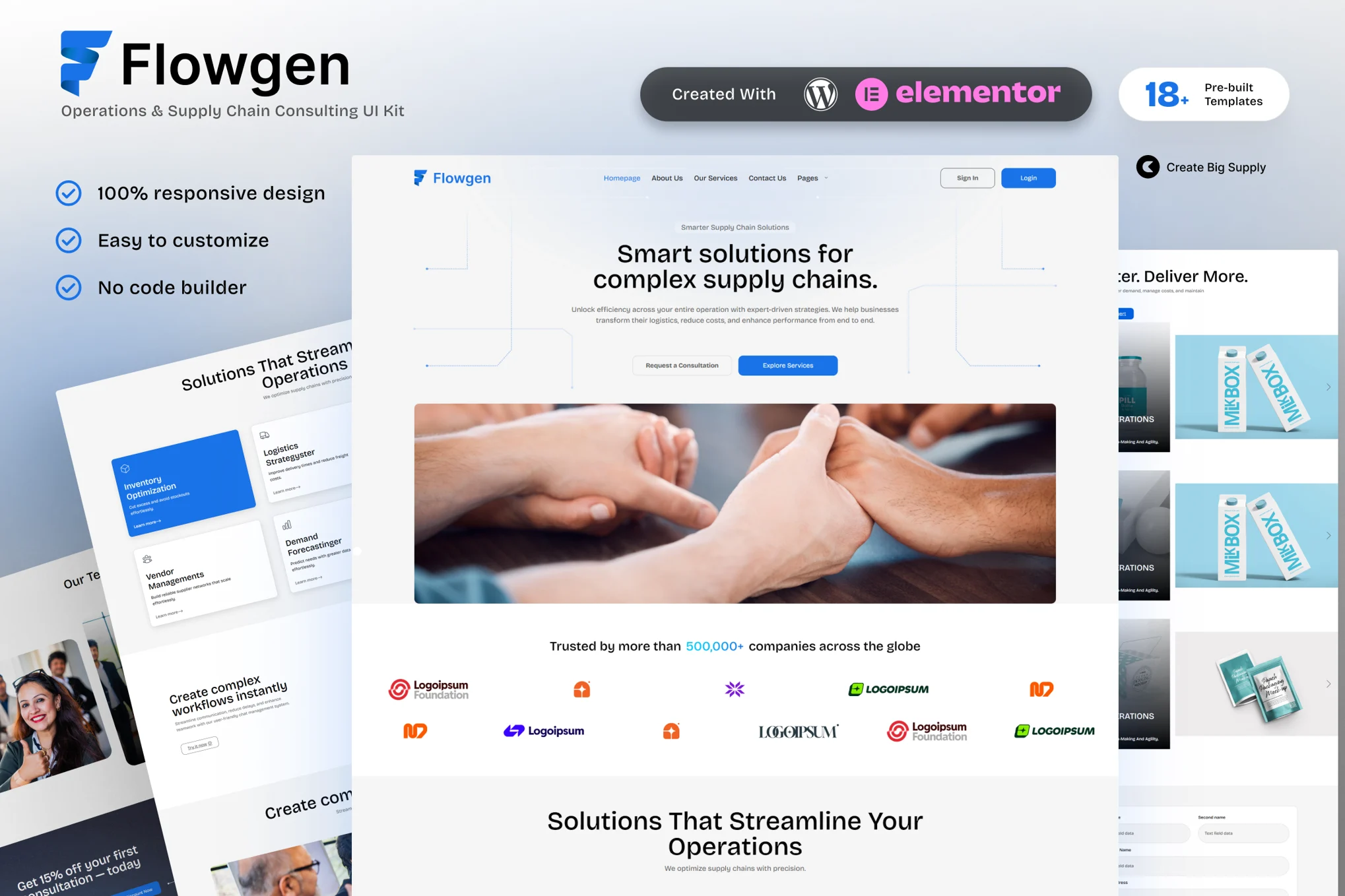 Flowgen – 运营和供应链咨询 Elementor 模板套件