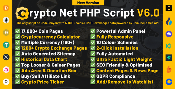 Crypto Net v6.1 – 一体化加密市场网站 PHP 脚本