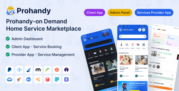 Prohandy v1.0.5 – 按需杂工和家庭服务提供商市场平台