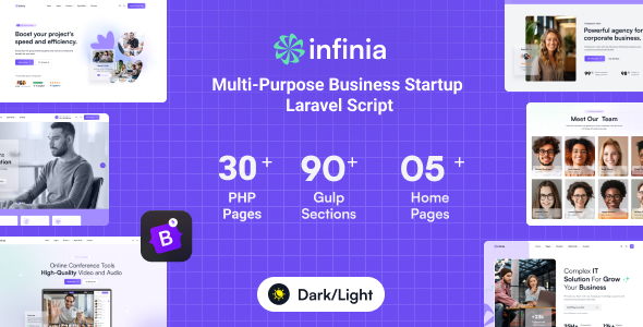 Infinia v1.0.7 – 多用途商业咨询初创 Laravel 脚本