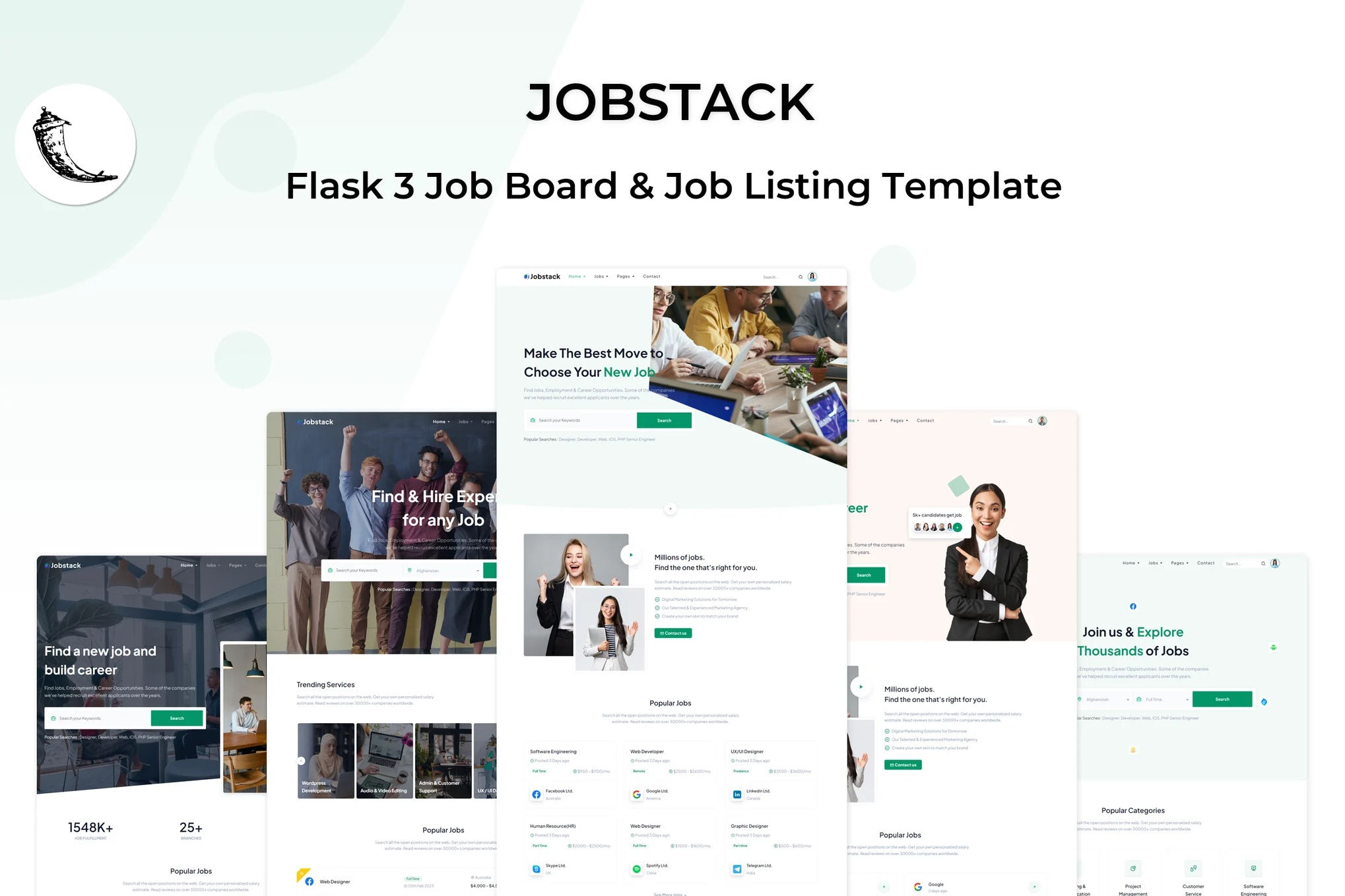 Jobstack – Flask 3 职位列表模板