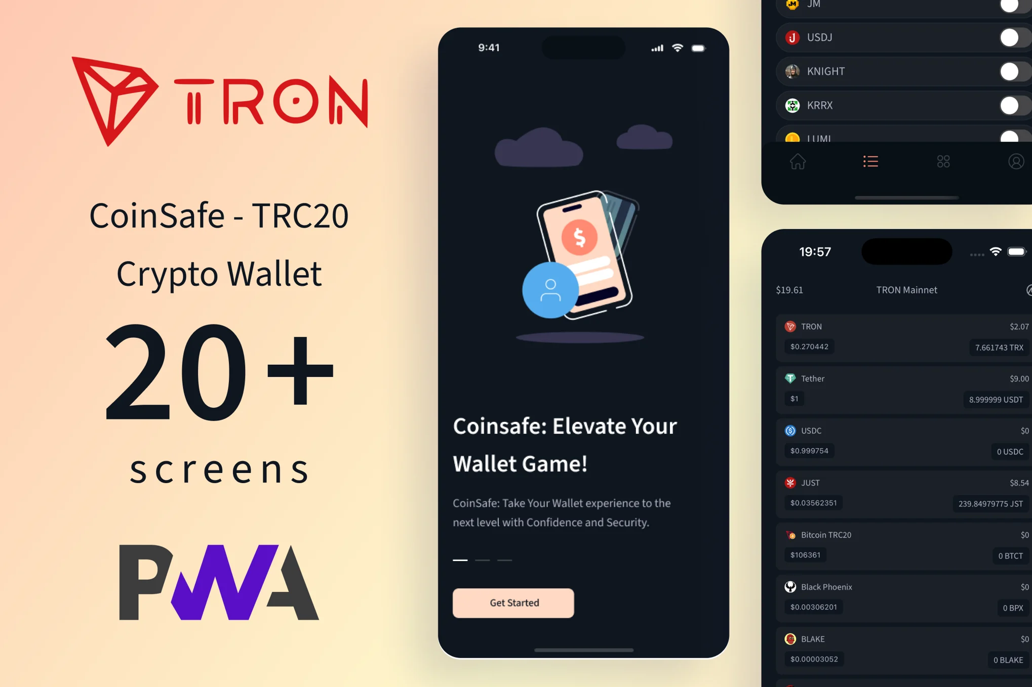 CoinSafe – Tron TRC20 加密钱包 | React PWA