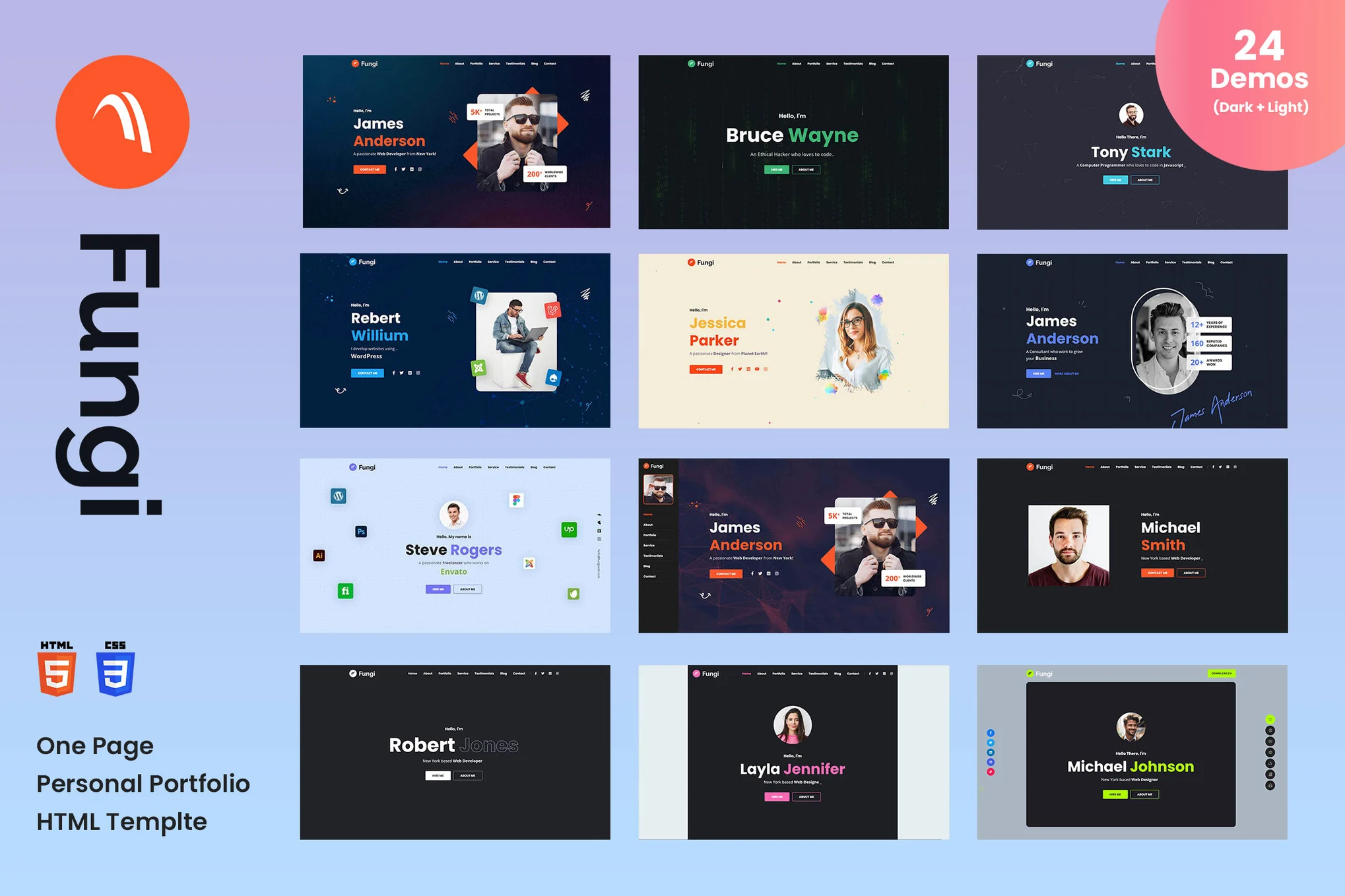 Fungi – 单页个人作品集 HTML 模板
