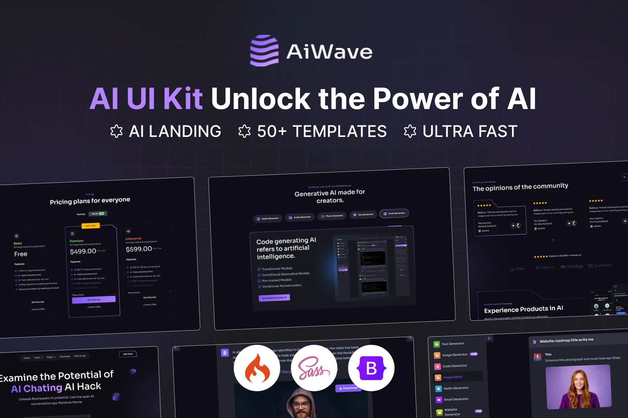 Aiwave AI SaaS + 仪表板 UI CodeIgniter 模板