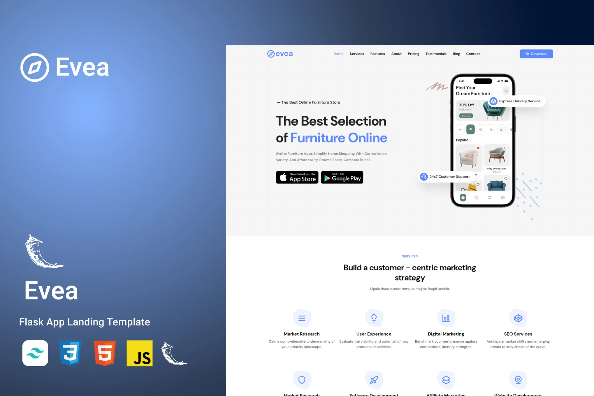 Evea – Flask 应用登陆页面模板