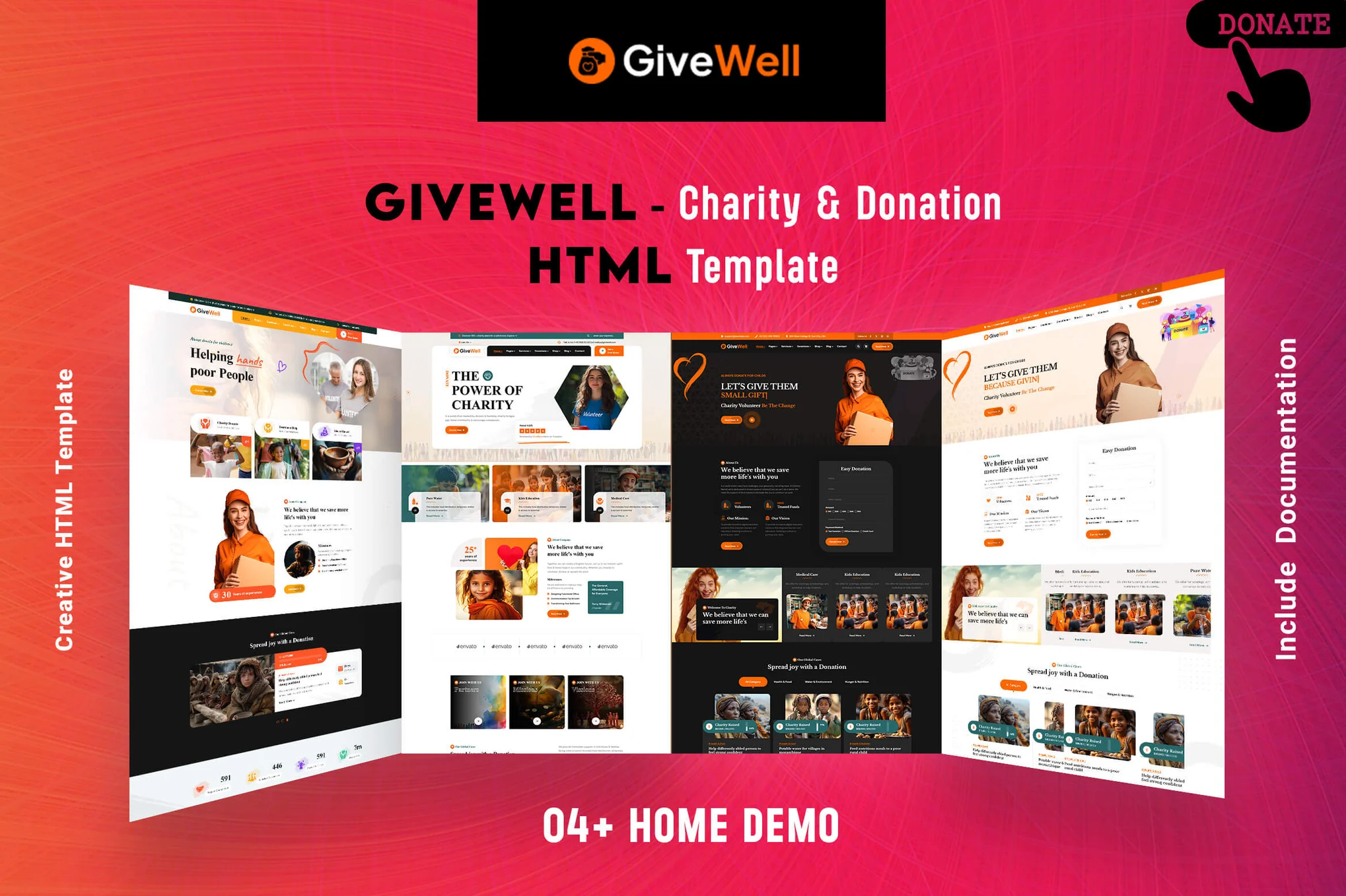 Givewell – 慈善和捐赠 HTML5 模板