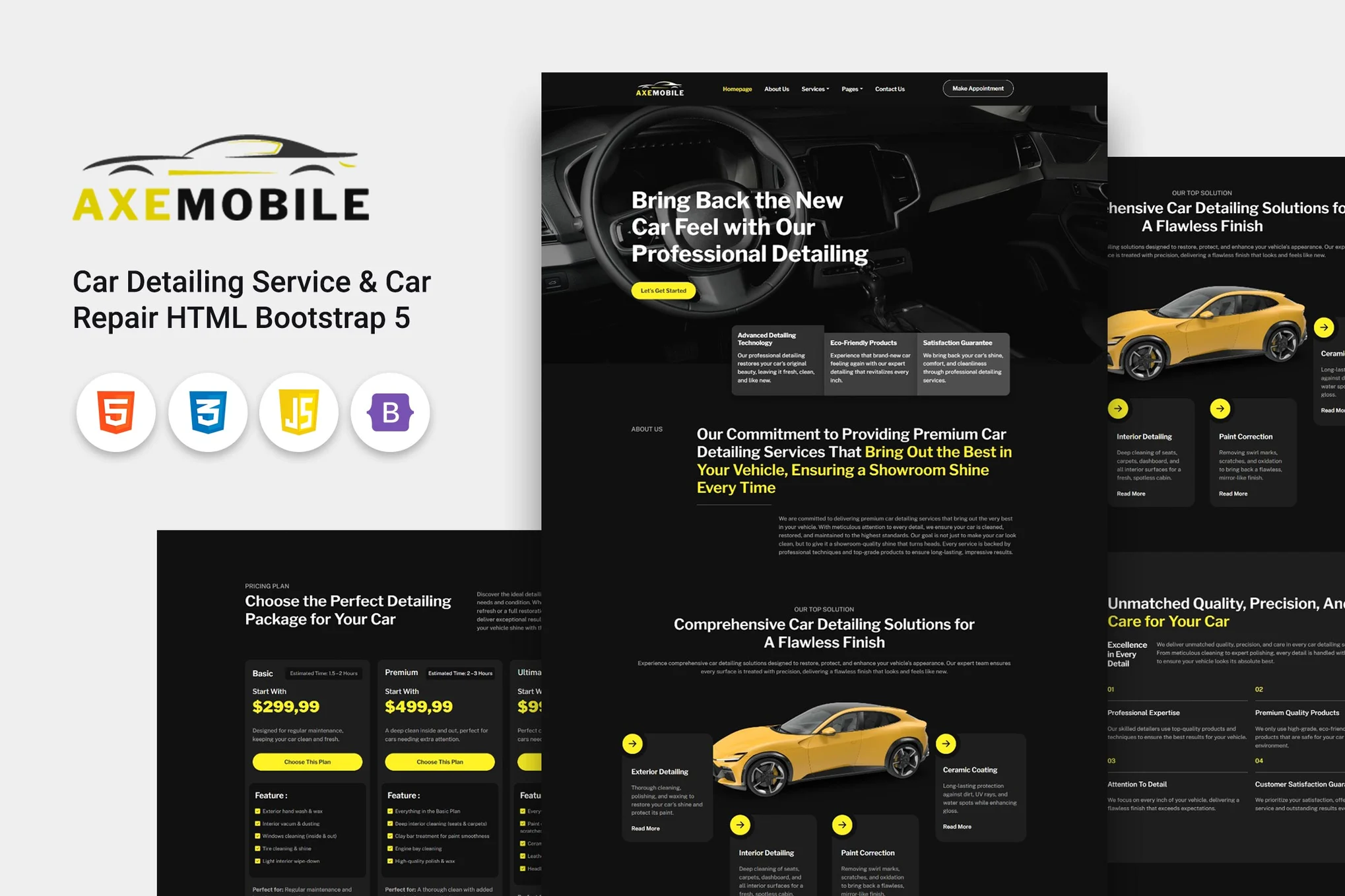 Axemobile – 汽车美容服务HTML模板