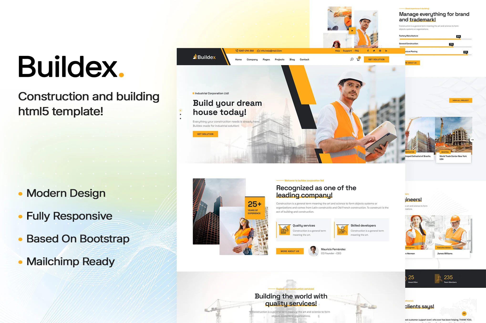 Buildex – 建筑和建筑 HTML5 模板