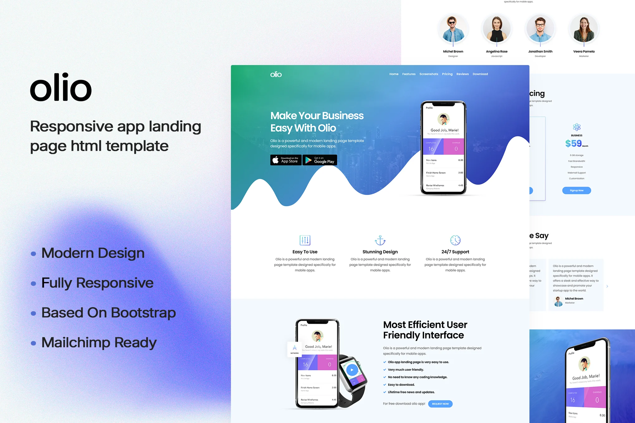 Olio | 应用登陆页面模板