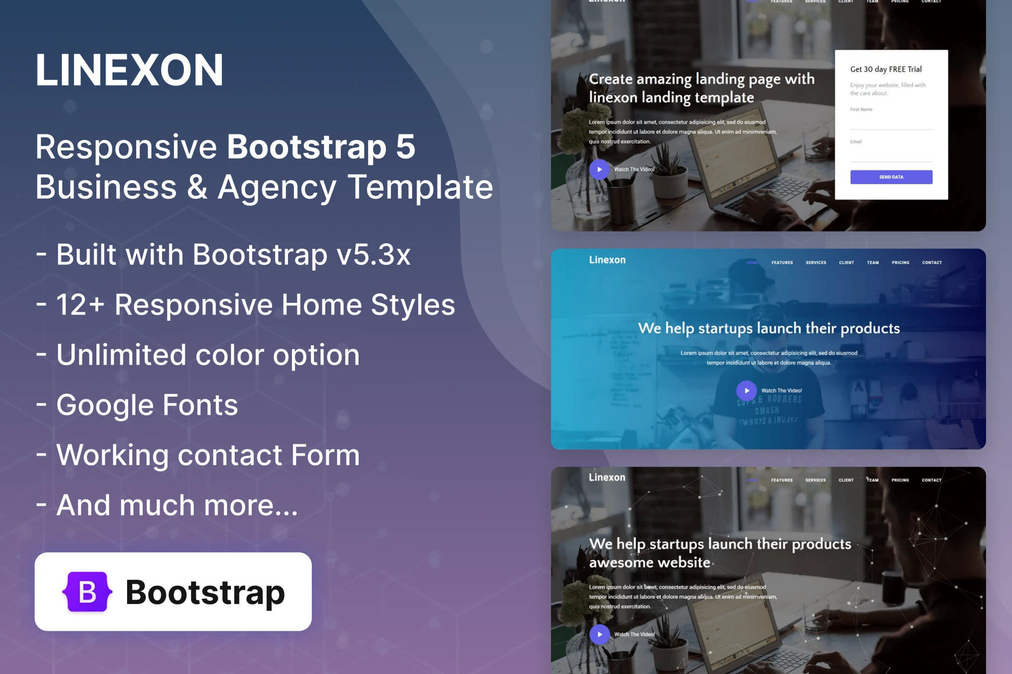 Linexon – 登陆页面模板