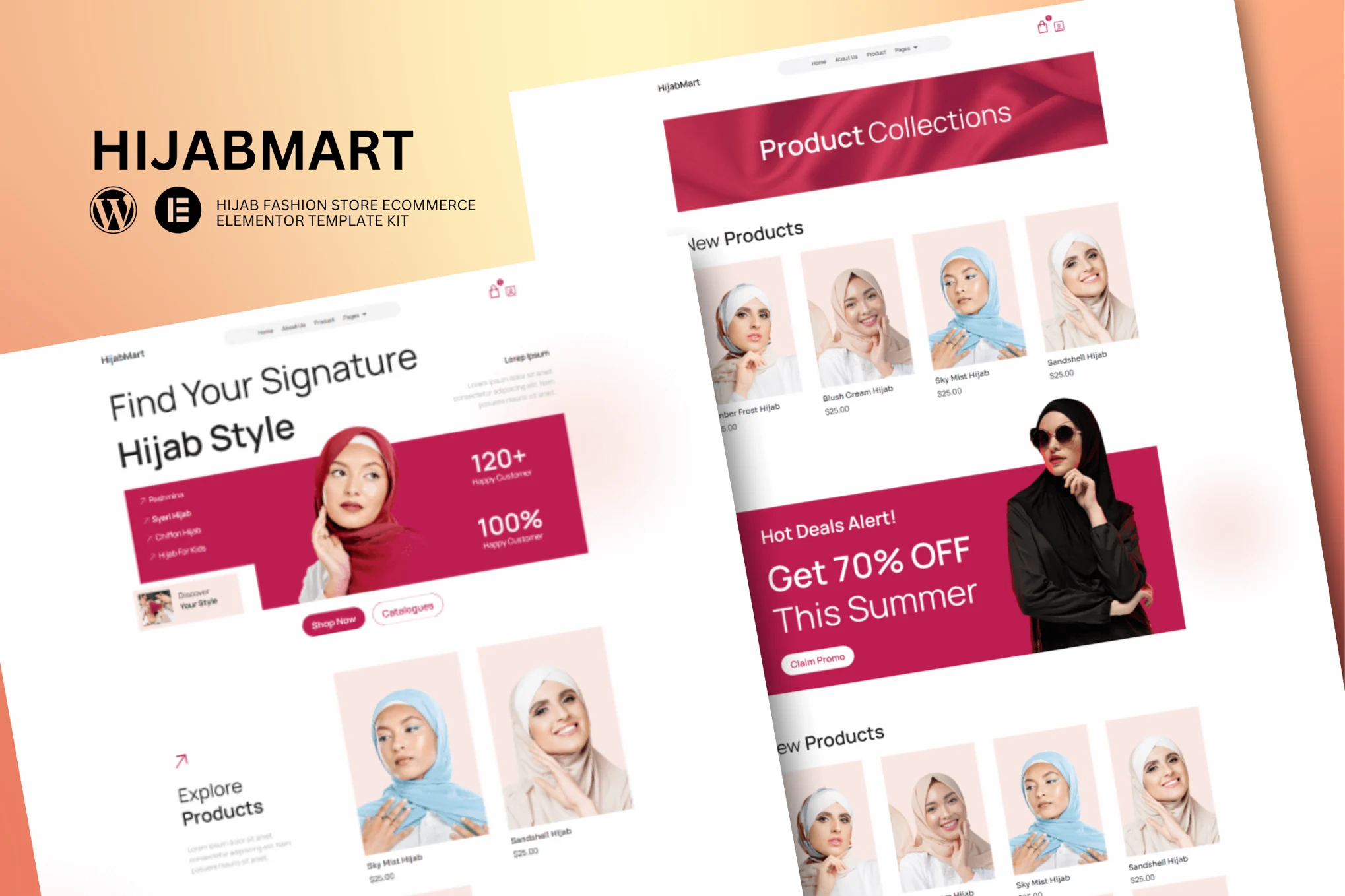 Hijabmart – 电子商务 Hijab 时尚商店 Elementor 模板套件