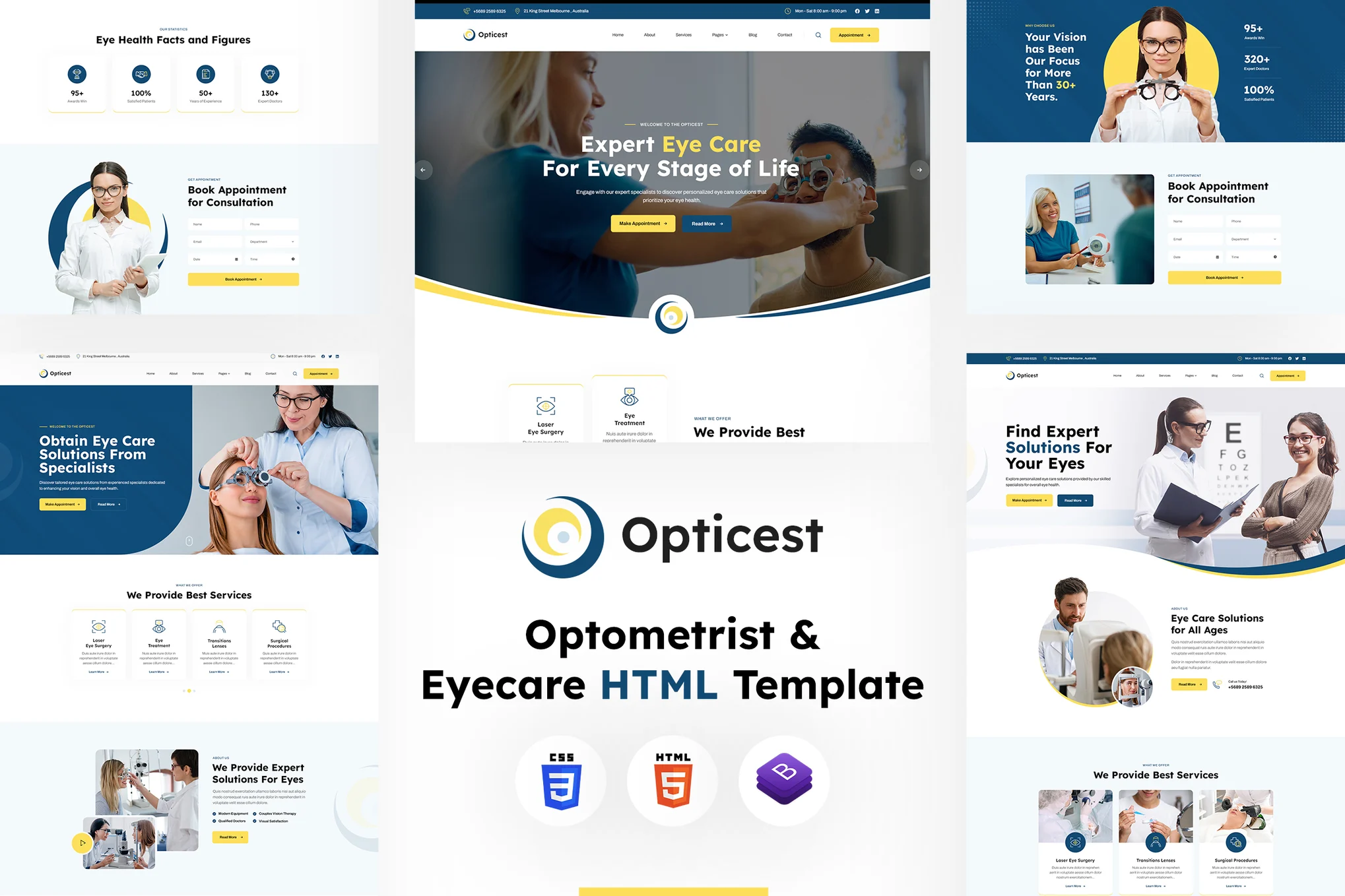 Opticest光学 |验光师和眼睛护理 HTML 模板