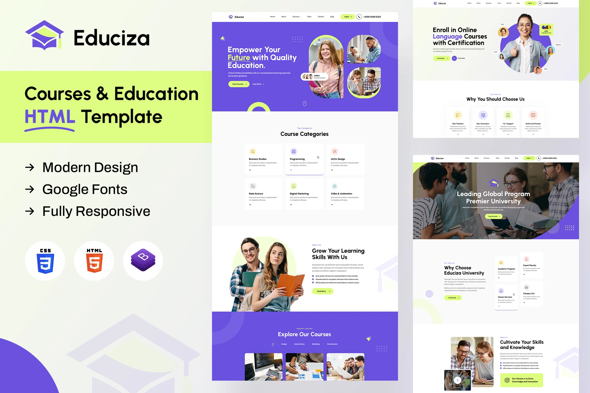 Educiza | 课程和教育 HTML 模板