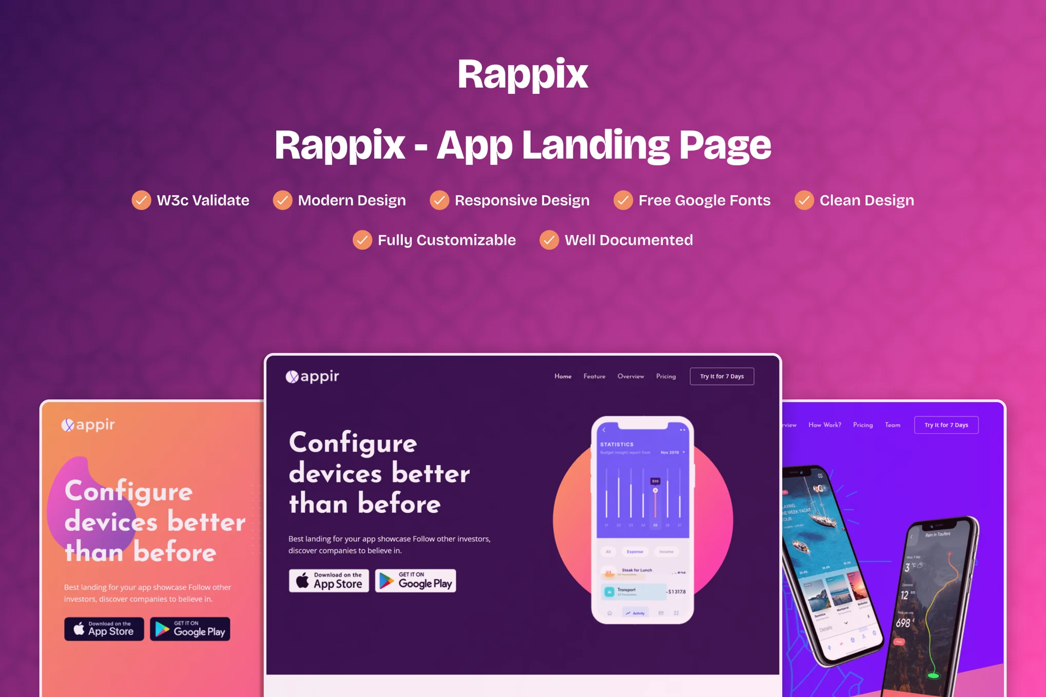 Rappix – 应用登陆页面